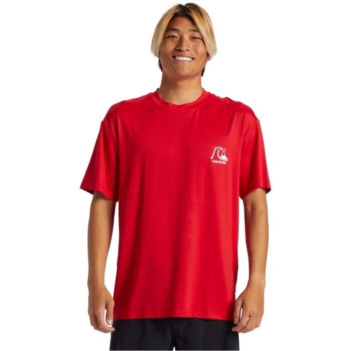 Quiksilver Hombres 2024 DNA Bubble Logo Surf Camiseta Manga Corta AQYWR03186 - Salsa